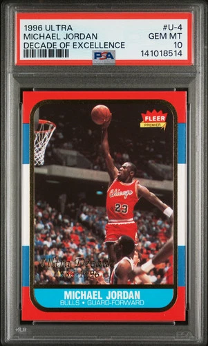 1996 Fleer Ultra #U-4 Michael Jordan Decade of Excellence PSA 10 Gem MT || (514)