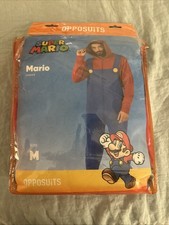 NEW Super Mario Bros Opposuits Mario Costume Jumpsuit Halloween Adult Unisex