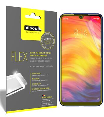 3x Schutzfolie für Xiaomi Redmi Note 7 Pro Folie, 100% Displayabdeckung, Flex