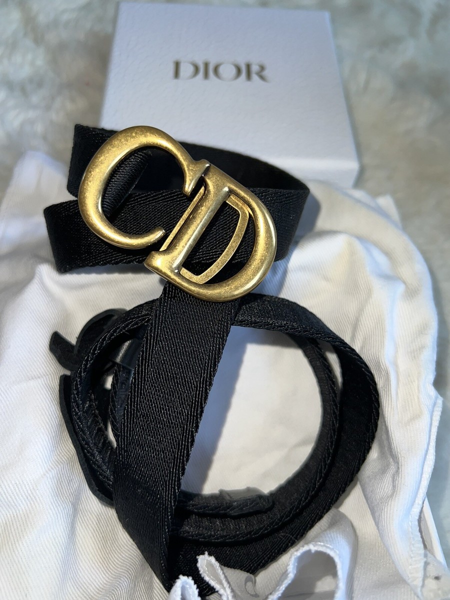 Dior CDロゴ ブラックナイロンベルト Christian Dior Nylon Belt Christian Dior CD Logo Fabric Belt