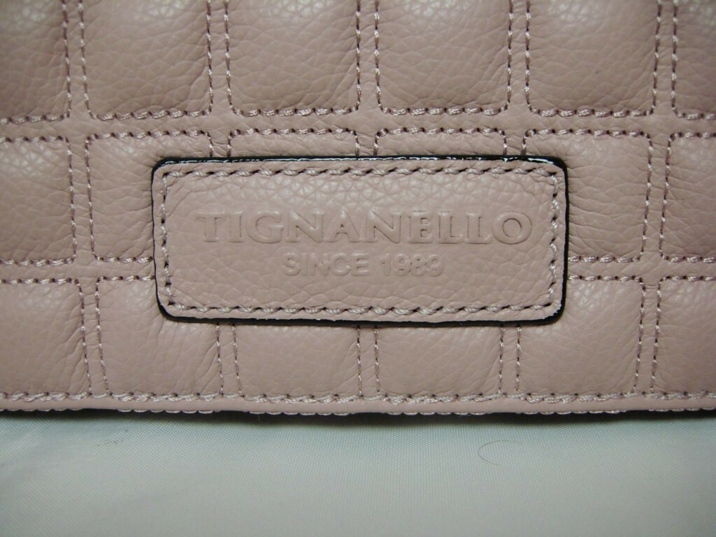 $129 Tignanello Pink Handbag Clutch Crossbody Quilted Genuine Leather RARE NWT image 6