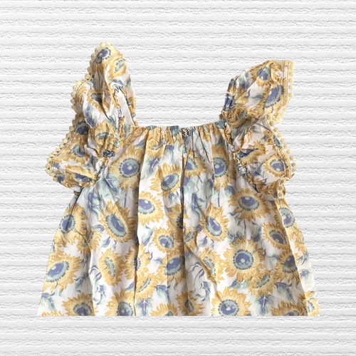 Tommy Bahama Girls Sunflower Sundress Gold Blue Flutter Sleeve Size 5T - Picture 7 of 11