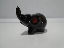 MINIATURE SANDSTONE BLACK ELEPHANT 1.5" X 2" FIGURINE UNBRANDED (SF116)