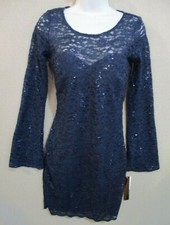 My Michelle Lace Sequin Bodycon Dress Juniors Size 9 NWT Sheer Lined