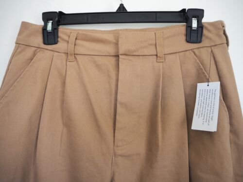 Tan Brown Twill Wide Leg Trouser Pants Pleated FrontWoman's Size 6 / 30 in NWT - Picture 2 of 9