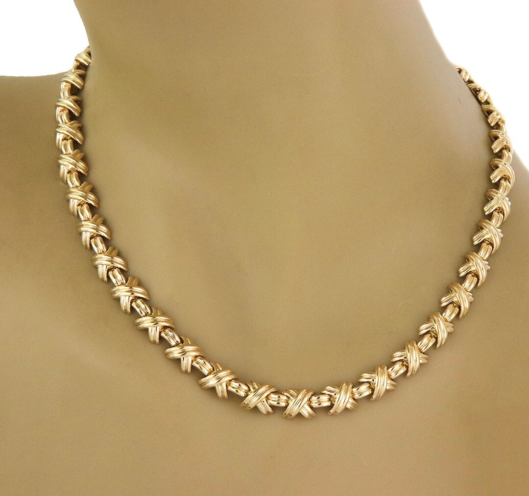 Tiffany & Co. Signature X Necklace in 18k Yellow Gold Collar Style | eBay