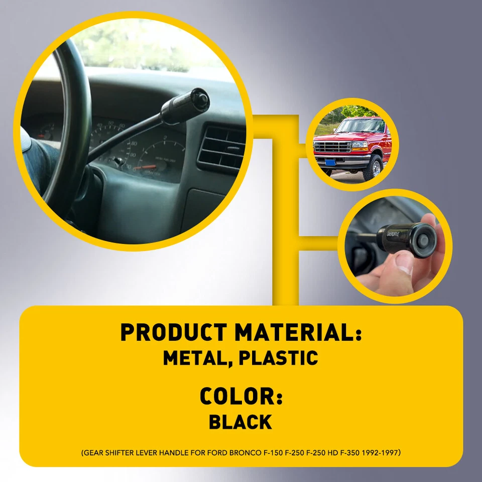 Manija de palanca de cambios F4TZ-7210-B para Ford F150 F350 F250 1992-97 Foto 4 de 4