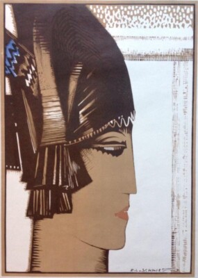 Athena Woodcut Art Print   François-Louis Schmied   1925 Art Deco Profile
