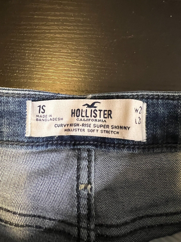 Jeans donna Hollister curvy vita alta super skinny morbidi elasticizzati taglia 1 S W24 L27 - Foto 4 di 6