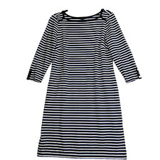 Talbots Womensn Dress Medium Nautical Shift Dress 3/4 Sleeve Jersey Knit