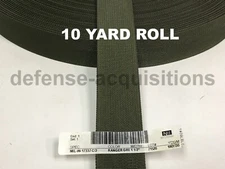 10 YARD ROLL - 1.5 INCH MilSpec Military Webbing MIL-W-17337 C/2 RANGER GREEN