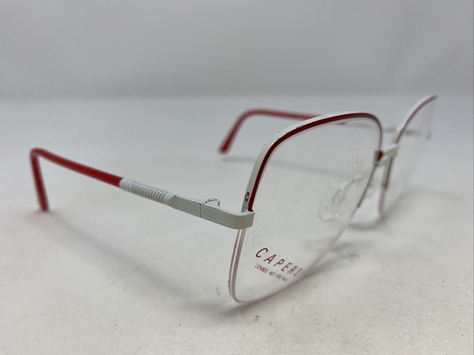 Capers Japan 918 RED WINTER 5418135 Red/White Half Rim Eyeglasses
