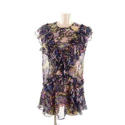IRO Kleid Dress Mini Sommerkleid Glitzer Schwarz Bunt Gr. FR 38 DE 36