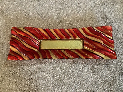 Vitri Di Nennella Italian Art Glass Tray RED and GOLD 23''