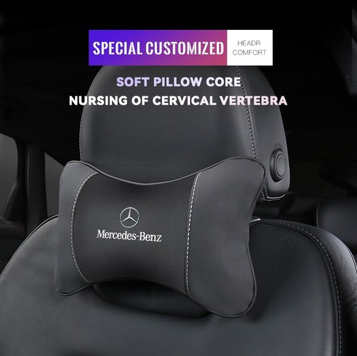 Cuscino poggiatesta per auto in pelle logo MERCEDES BENZ / AMG - Diversi Colori - 第 1/15 張圖片