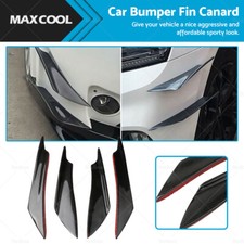 4pcs Carbon Fiber Car Bumper Fin Canard Splitter Diffuser Valence Spoiler Lip