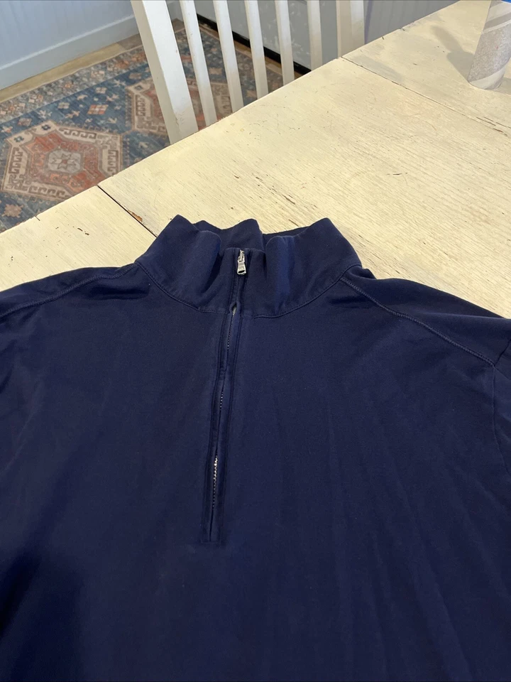 RLX Ralph Lauren Shirt Women’s XL Golf Long Sleeve Pima Navy Blue mock neck - Image 3 of 4