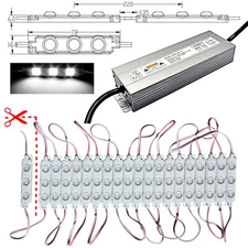 100x LED Module + Alimentation - 230V/12V 6000K Blanc Neutre Publicité Éclairage