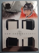 Patrick Kane The Cup /25 Cup Foundations 2010-11 Game Used Quad Jersey Pieces NM