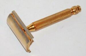 Vintage Gillette 3 Piece Gold Plated Ball End Tech Safety Razor Ebay