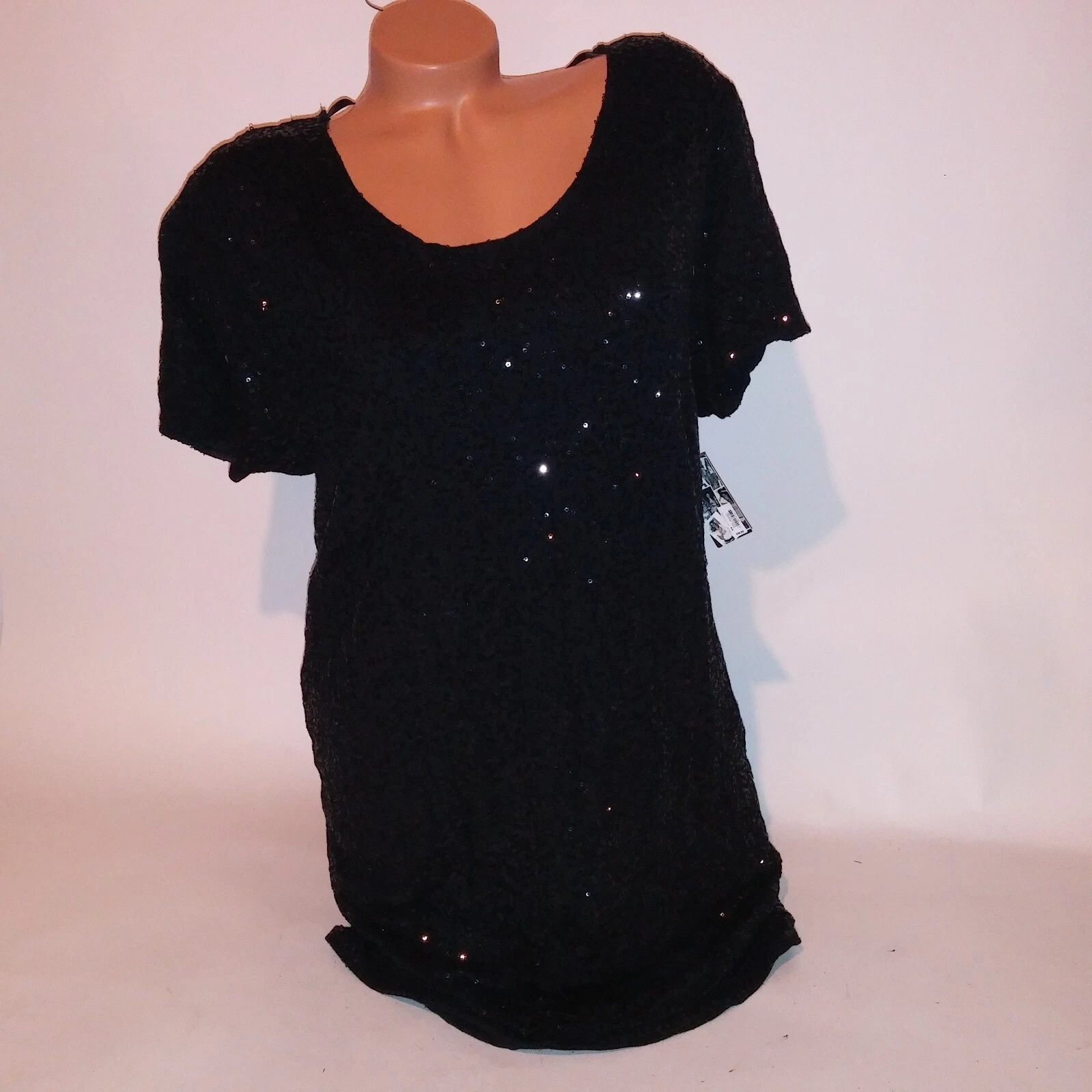 UNDERCOVER Mini abito Victoria Secret Supermodel Essentials medio nero paillettes corte sleev