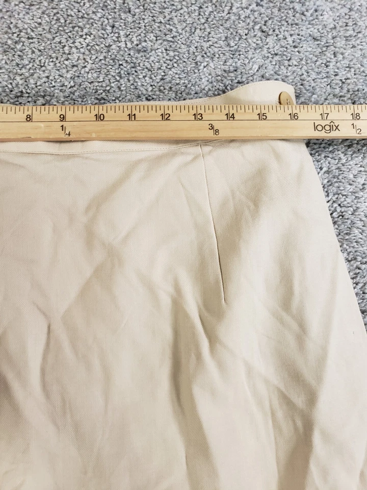 Falda Louis Feraud Mujer 14 Beige Forrada Vintage Lana Staight Foto 3 de 4