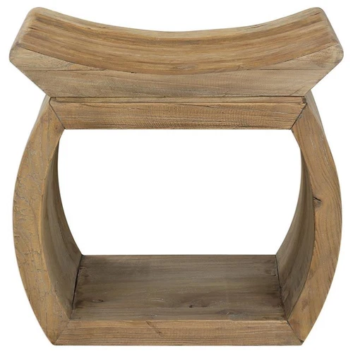 Uttermost Connor Coastal Reclaim Elm Wood Foot Stool in Natural - Picture 1 of 5