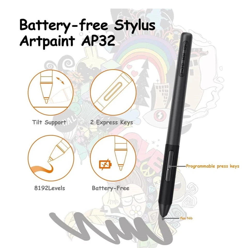 GAOMON M10K PRO Graphic Drawing Tablet Art Painting Board 8192 Pen 10x6.25 in - Image 3 of 4