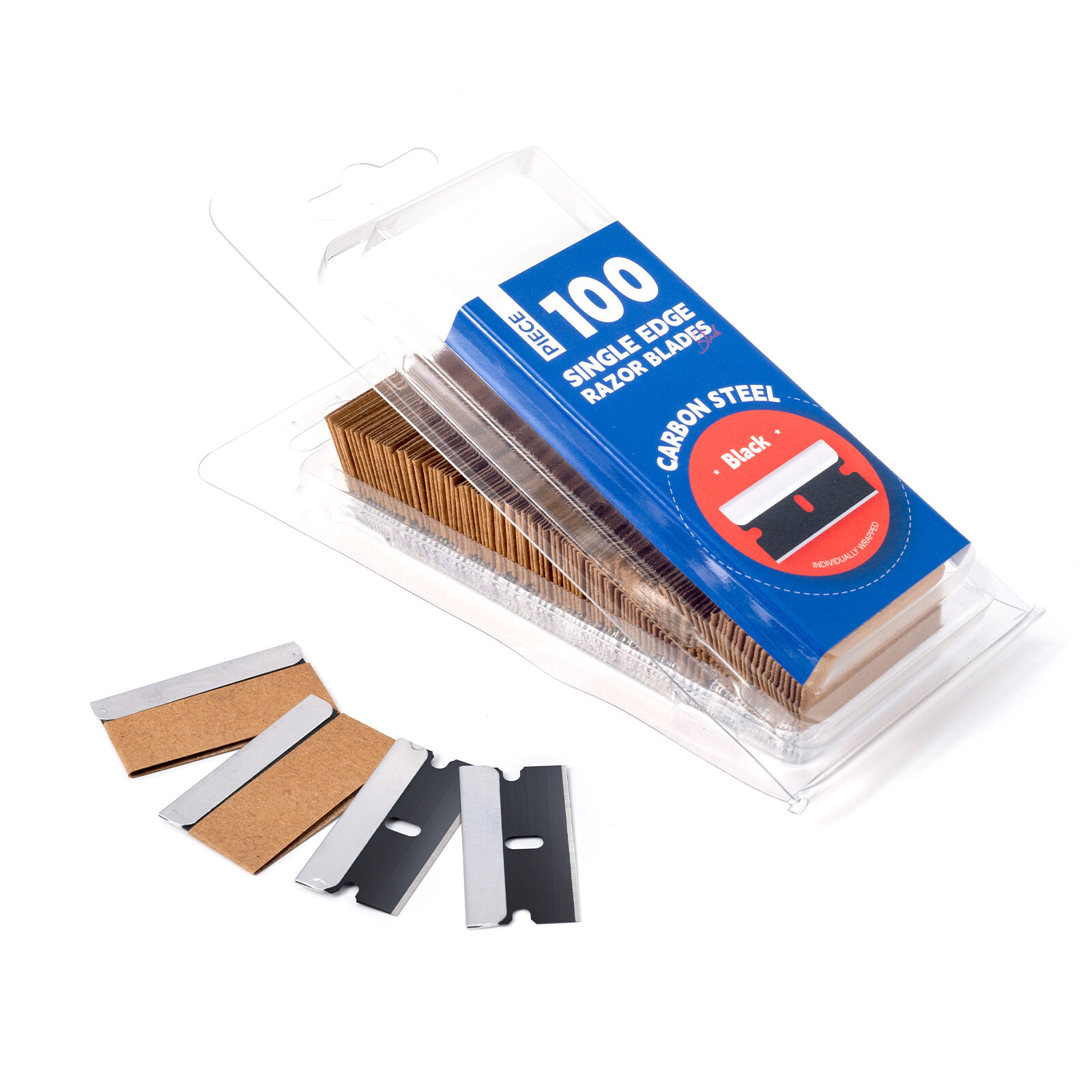 100 PCS Single Edge Razor Blades Replacement Scraper Blade Carbon Steel ...