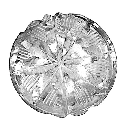 Clear cut etched crystal wine bottle stopper 3.5” - Picture 4 of 5