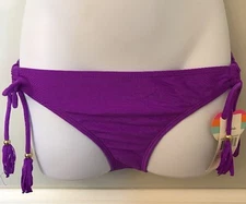 Raisins Swimsuit Bikini Bottom Separates Tie Sides & Pink Parrot Lining Size M