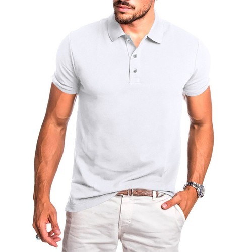 Sports Polo Travel Daily Slimming Solid Color Men's Short Sleeved T-shirt - Picture 20 of 23