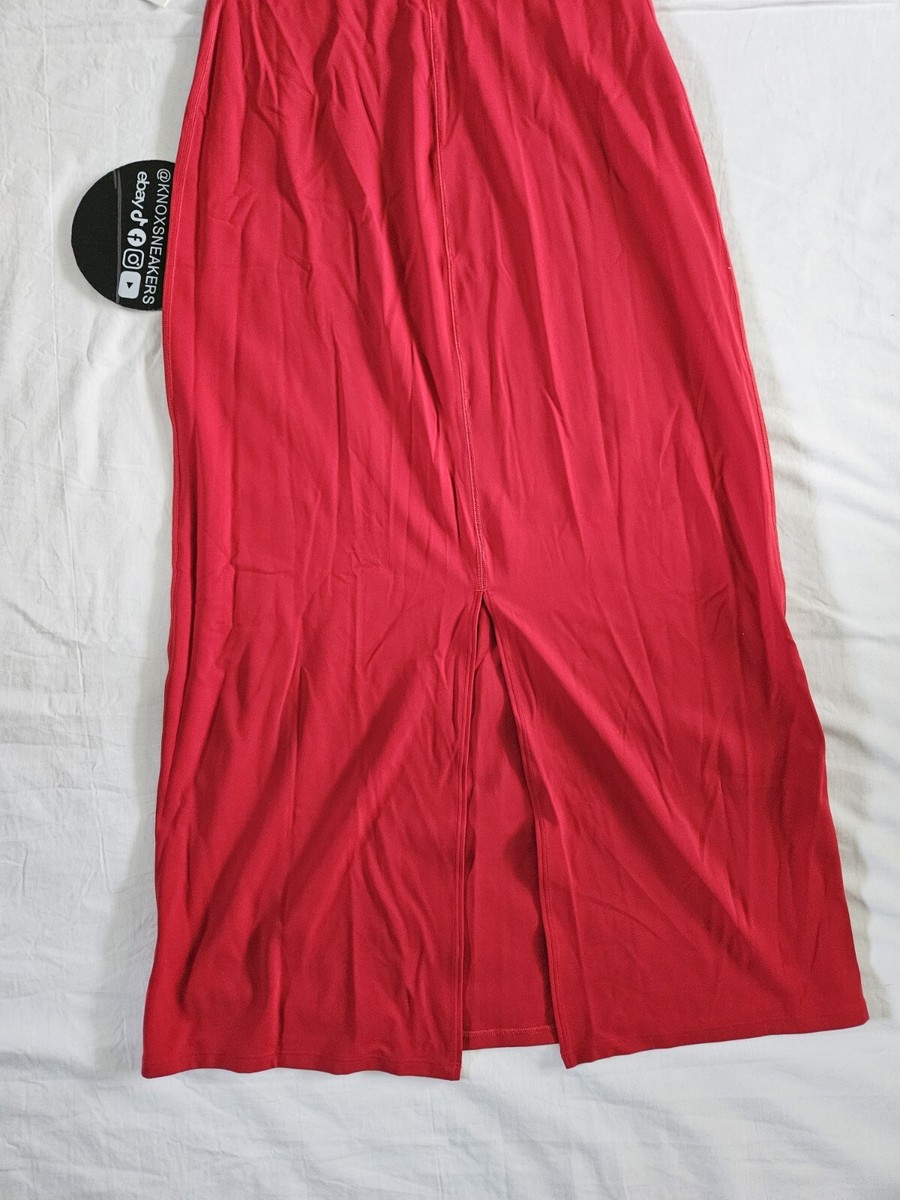cotton striped midi dress Woven Cotton Striped Square Flare Midi Dress