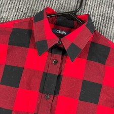 Chaps Shirt Womens Small Red Buffalo Plaid Long Sleeve Button Up Casual Dress