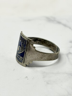 Sterling Silver & Enamel Chicago 1933 World's Fair ring