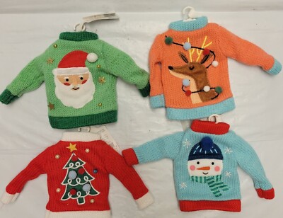 2023 Wondershop Ugly Sweater Ornaments Set of 4 Christmas Holiday Hanging 4''