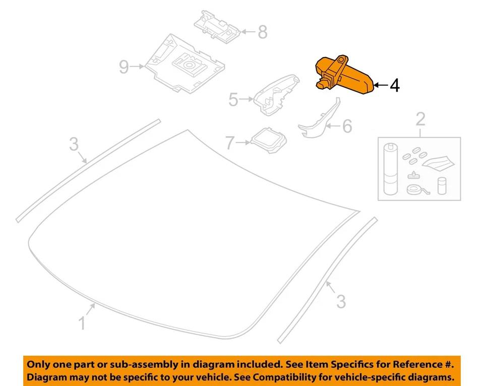 Used Front Center Interior Rear View Mirror fits: 2017 Jaguar Xj Front Center Gr - Изображение 3 из 4