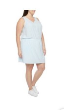 Stylus Bike Short Sleeveless A-Line Dress Plus Size 2X Color Blue Freeze 