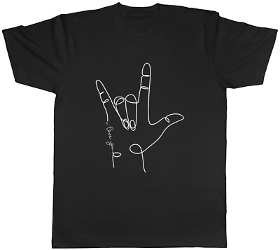  T-Shirt Gebärdensprache Herren Handzeichen I Love You Unisex T-Shirt Geschenk