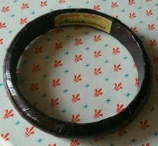 Genuine EEL SKIN Leather Bangle / Bracelet Vintage from Accents Unlimited Brown 