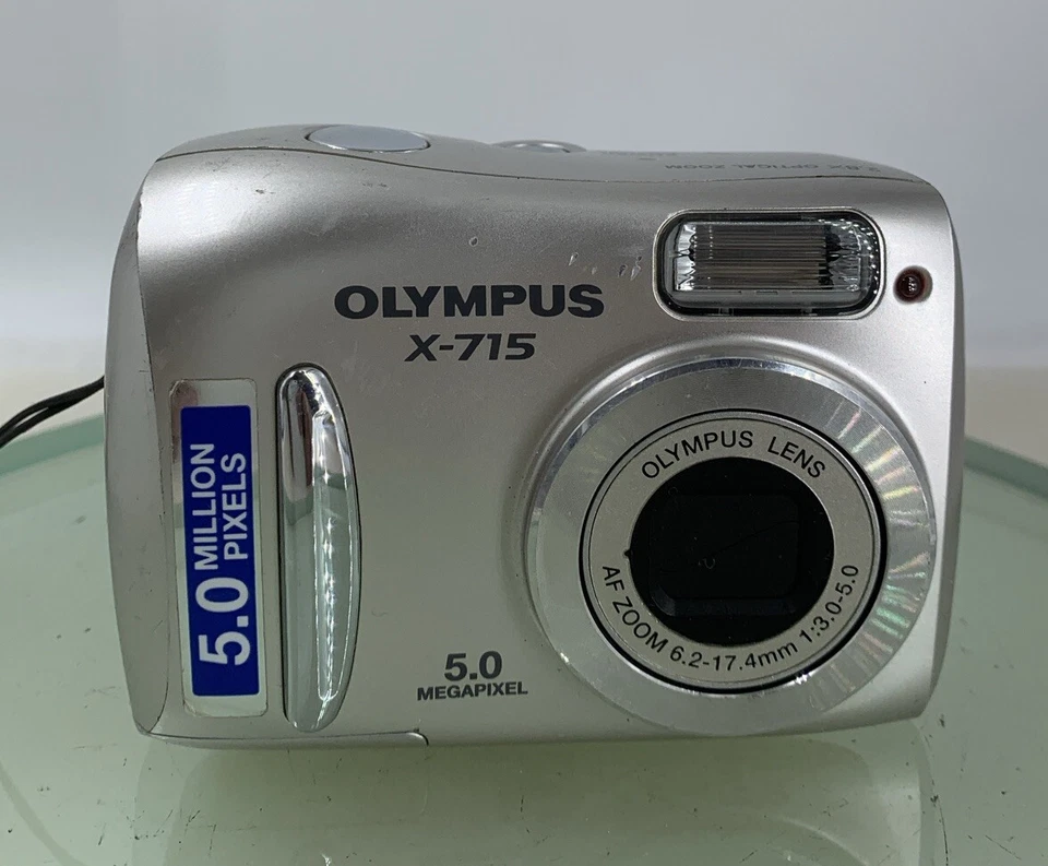 OLYMPUS X-715 5.0MP COMPACT DIGITAL CAMERA SILVER NOCARD NO CHARGER TESTED - 44 - Image 2 of 4