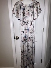Show Me Your Mumu Maxi Dress Medium Wedding Hacienda Maxi Floral Blue Purple