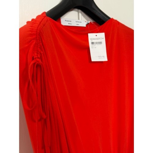 NWT Proenza Schouler - White Label Sz 4 draped crepe midi dress Fiery Red - Picture 13 of 13
