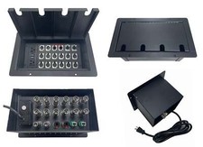 PROCRAFT JUMBO 4 HOLE LID FEED-THRU Floor Box 1 AC 12 XLRF 2 XLRM 2 1/4" 2 RJ45