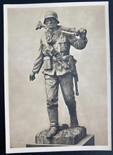Mint Germany Picture Postcard Army Art Series Bern Hartmann Soldier w Machine Gu