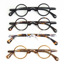 34mm Hand Made Acetate Retro Small Round Eyeglass Frames Luxury Design Glasses