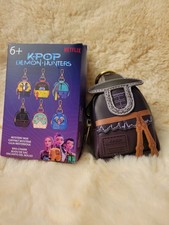 KPOP Demon Hunters Bag Charm Keychain Faux Leather Zippered Pouch Purple