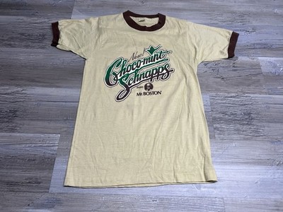 Vintage Choco-Mint Schnapps Mr Boston Ringer T-Shirt 80s Screen Stars USA S
