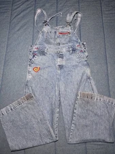 Vintage JNCO Girlie Stuff Denim Blue Jean Overalls Size L