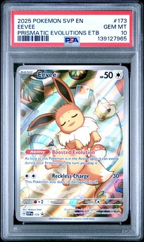 2025 POKEMON SVP PRISMATIC EVOLUTIONS ELITE TRAINER BOX #173 EEVEE PSA 10
